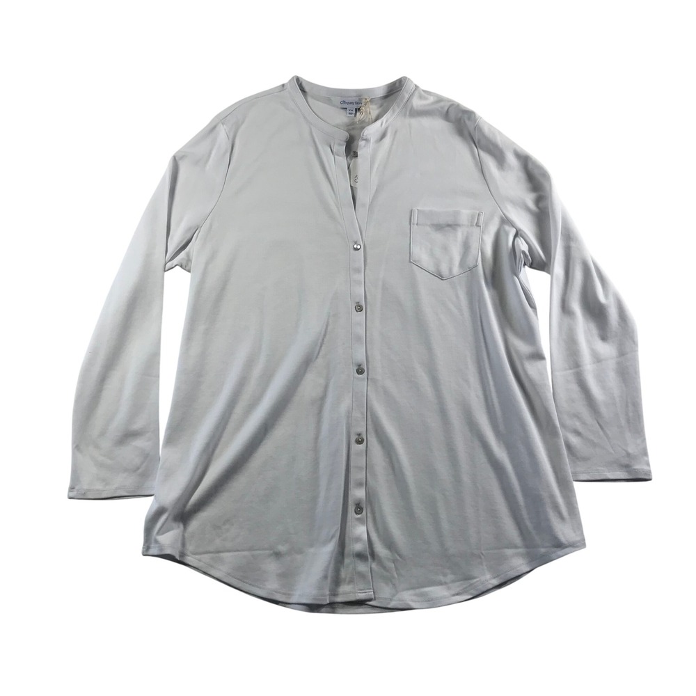 The Company Store Pima Cotton Button Down PJ Set White XXL 68041Z-XXL-WHITE